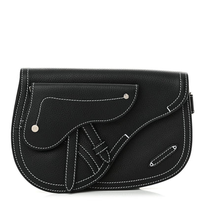 Christian Dior X KAWS Grained Calfskin Saddle Pouch Black 1 of 12