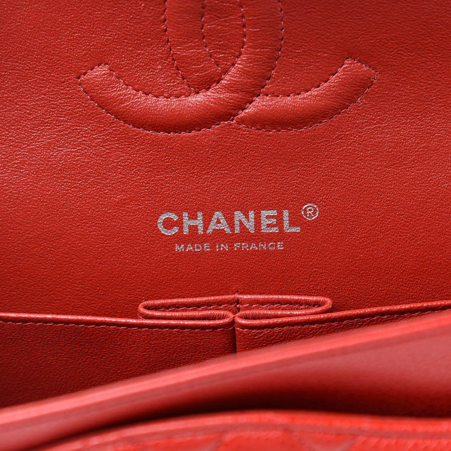 Caviar Quilted Medium Double Flap Red