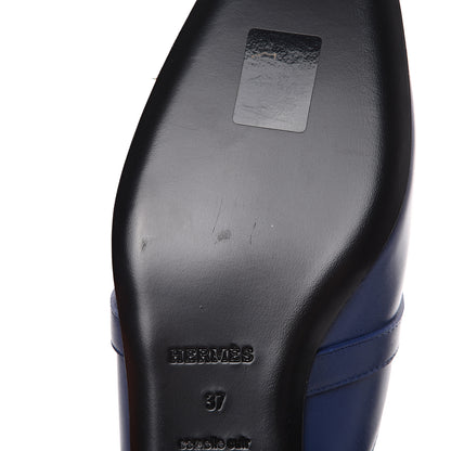 Hermes Calfskin Oz Mules 37 Bleu Maritime 9 of 10