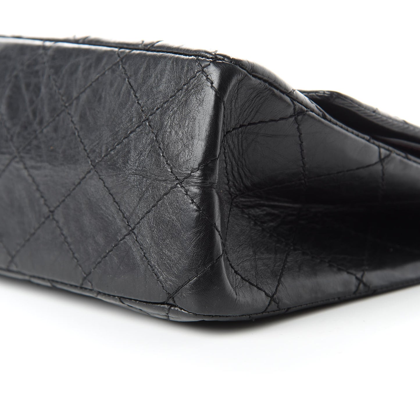 Aged Calfskin Quilted 2.55 Reissue 227 Flap Black