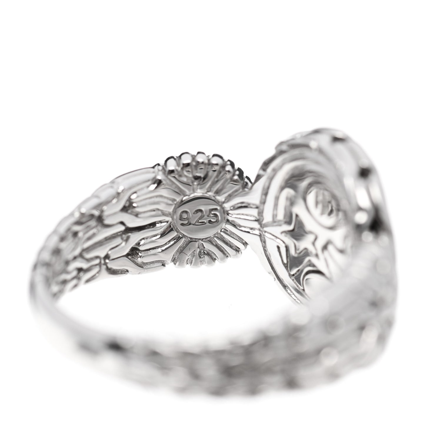 Sterling Silver Diamond Small Circle Contour Ring 54 7