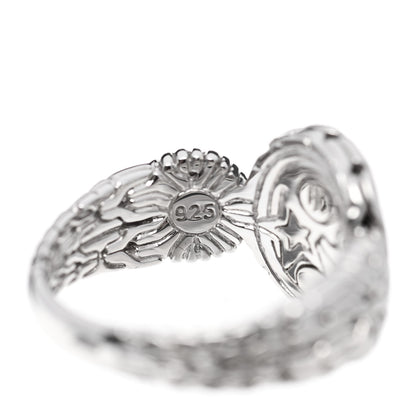 John Hardy Sterling Silver Diamond Small Circle Contour Ring 54 7 5 of 5