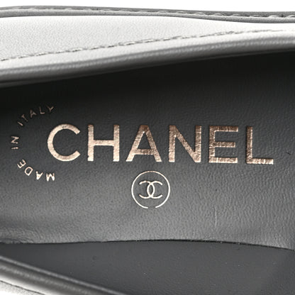 Chanel Lambskin Quilted CC Turnlock Loafers 37 Grey 7 of 8