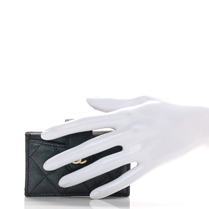 Chanel Iridescent Caviar Quilted Gusseted Card Holder Black 2 of 8