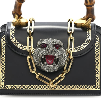 Gucci Calfskin Bamboo Mini Thiara Top Handle Bag Black 8 of 10