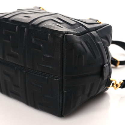 Fendi Nappa FF 1974 Embossed Mini Boston Black 9 of 9