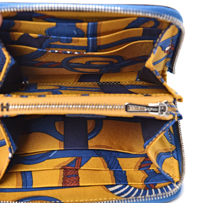 Hermes Epsom Silk'In Compact Wallet Bleu Zellige Jaune Ambre 5 of 7