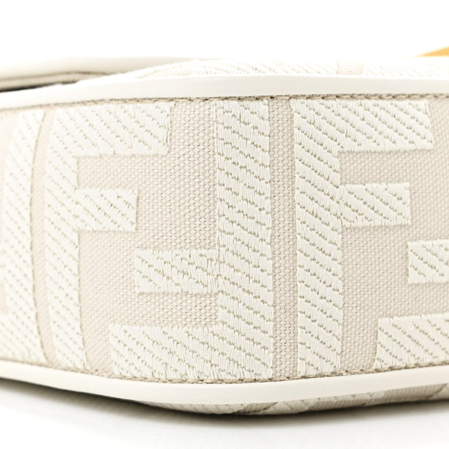 Canvas Vitello King Extra Strap FF Embroidered Baguette White Ice