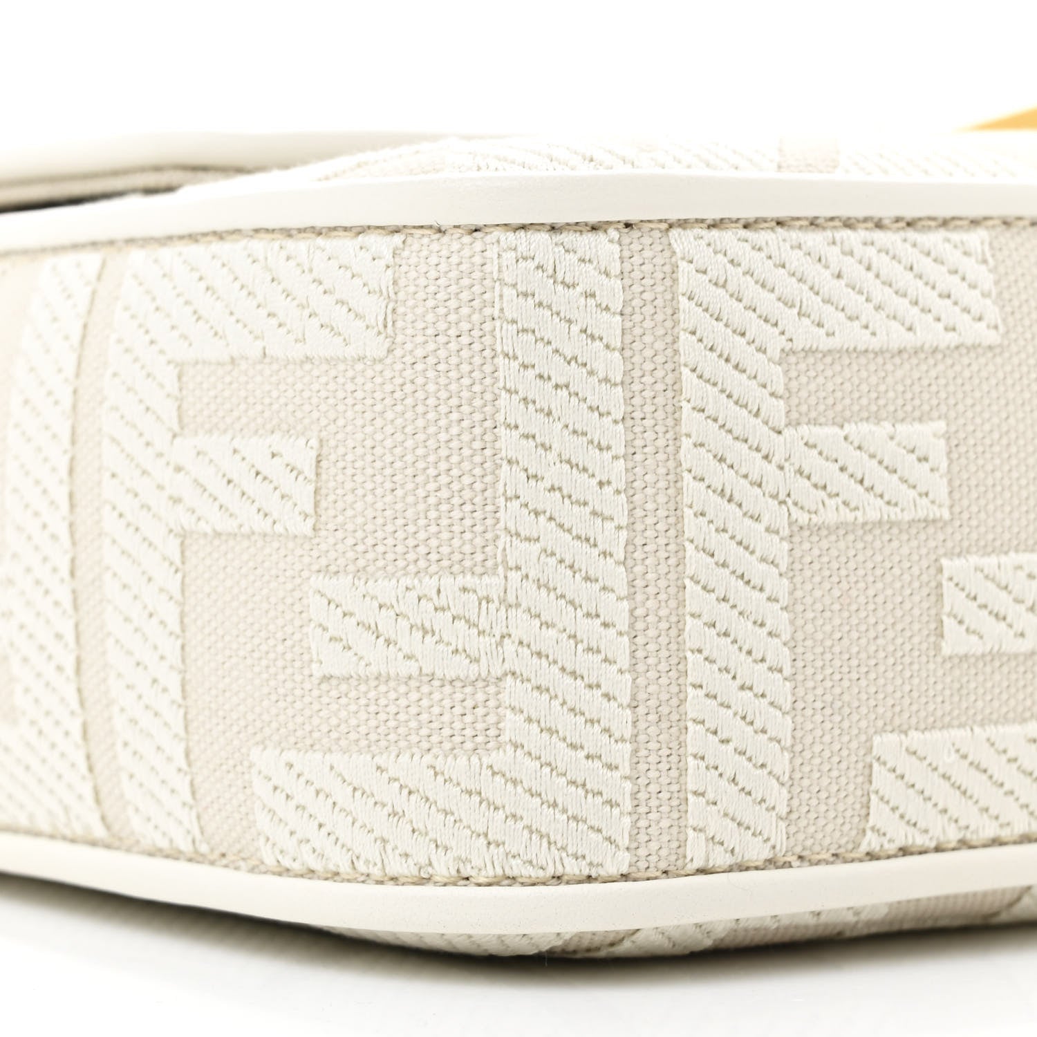 Fendi Canvas Vitello King Extra Strap FF Embroidered Baguette White Ice 9 of 13