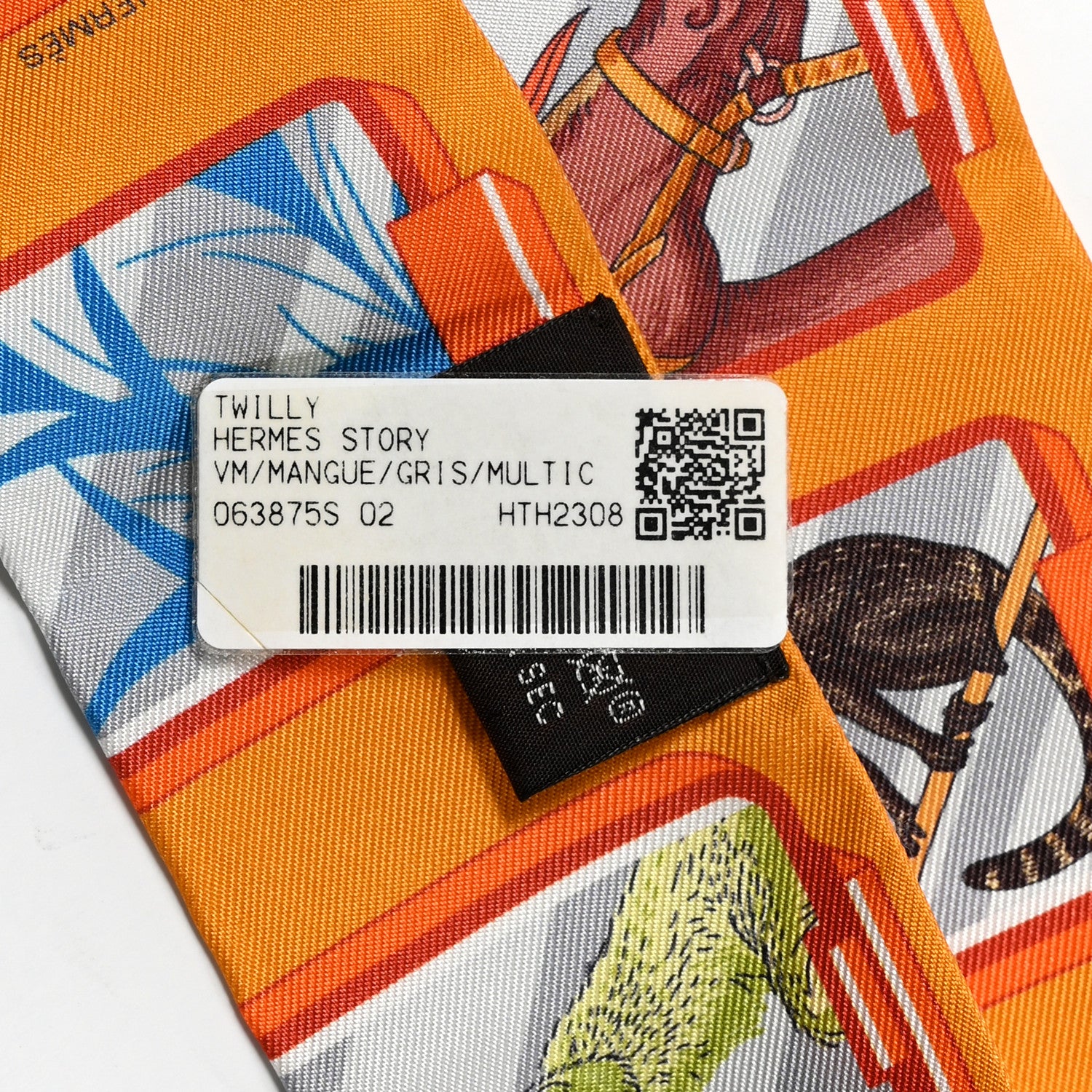 Hermes Silk Hermes Story Twilly Mangue Gris Multicolor 4 of 4