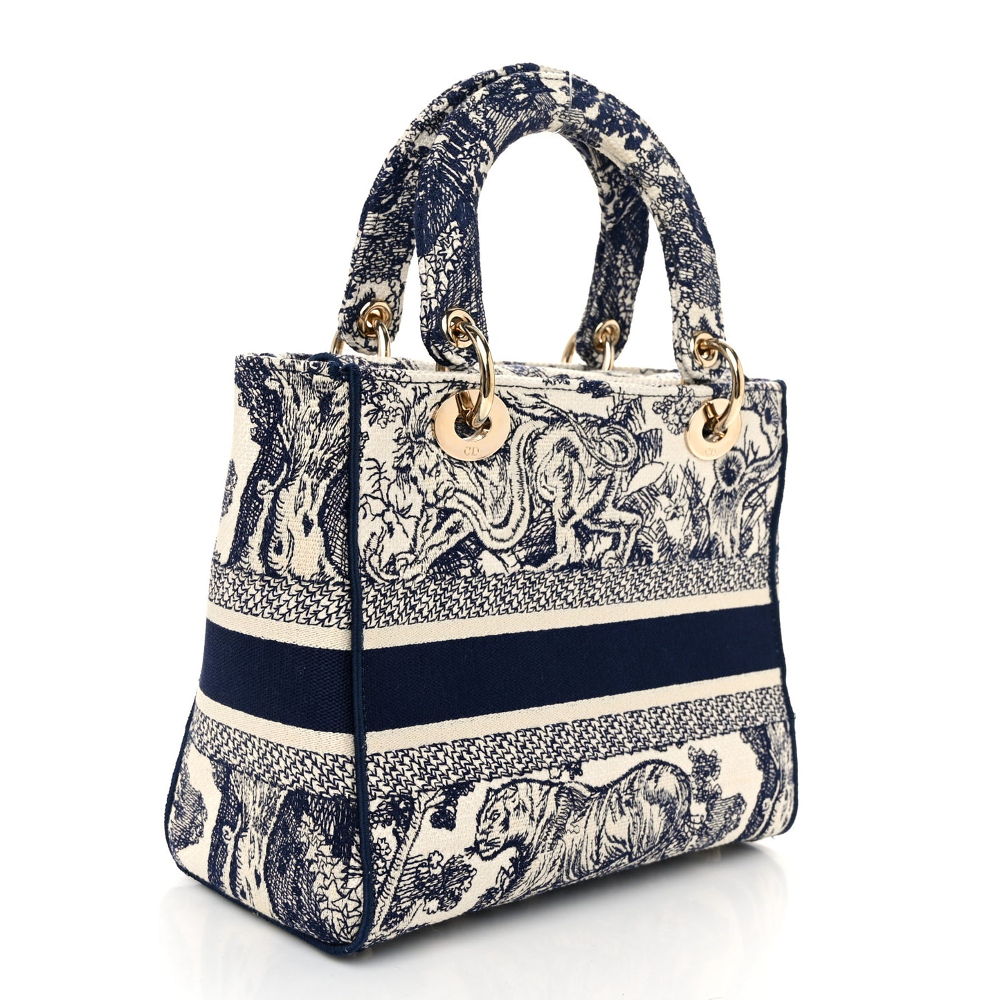 Toile de Jouy Embroidered Medium Lady D-Lite Blue
