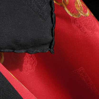 Chanel Silk CC Chain Scarf Black Red Gold 6 of 6