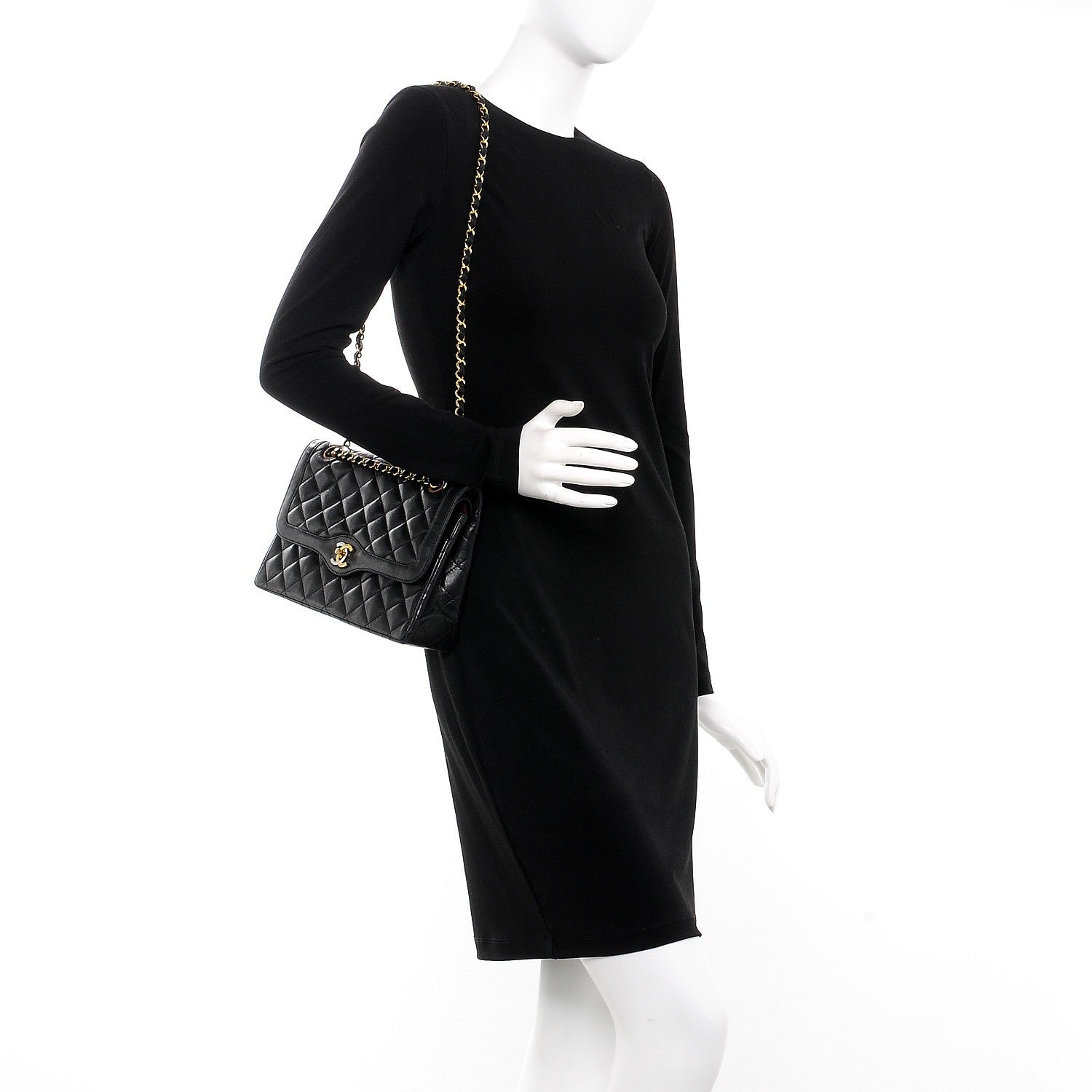 Chanel Lambskin Quilted Medium Double Flap Black 2 of 8