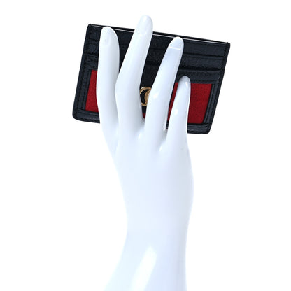 Gucci Suede Patent Ophidia Card Holder Hibiscus Red Black 2 of 6