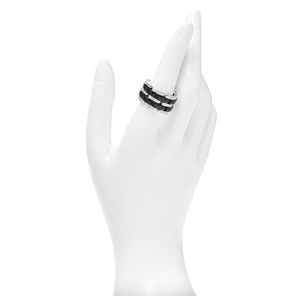 Chanel 18K White Gold Ceramic Diamond Large Ultra Ring Black 54 6.75 2 of 5