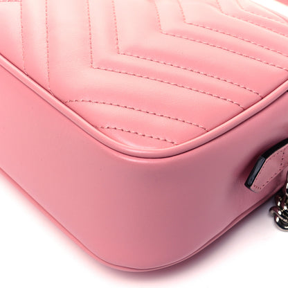 Gucci Calfskin Matelasse Small GG Marmont Chain Shoulder Bag Wild Rose 9 of 10