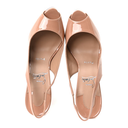 Christian Louboutin Patent Lady Fanny Slingback 120 Pumps 38.5 Blush 2 of 9