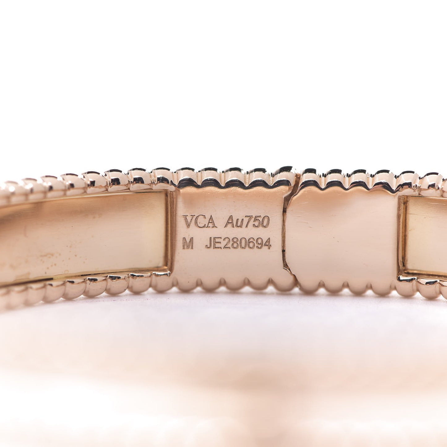 18K Rose Gold Perlee Signature Bangle Bracelet M