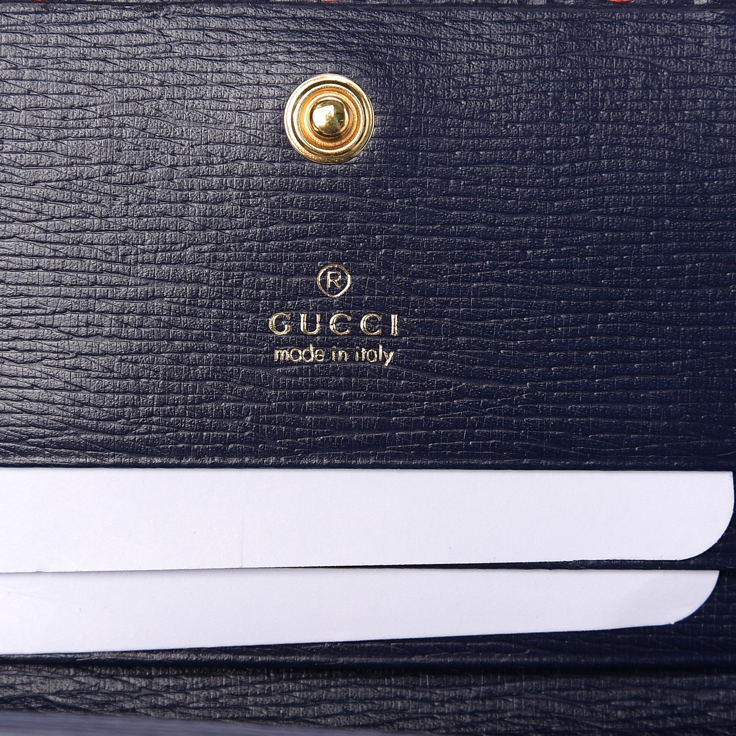Gucci Shangai Calfskin Polka Dot Horsebit 1955 Chain Card Case Wallet Blue Orange Sailor Blue 5 of 8