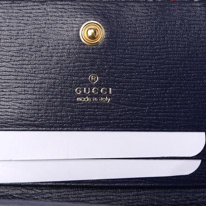 Gucci Shangai Calfskin Polka Dot Horsebit 1955 Chain Card Case Wallet Blue Orange Sailor Blue 5 of 8