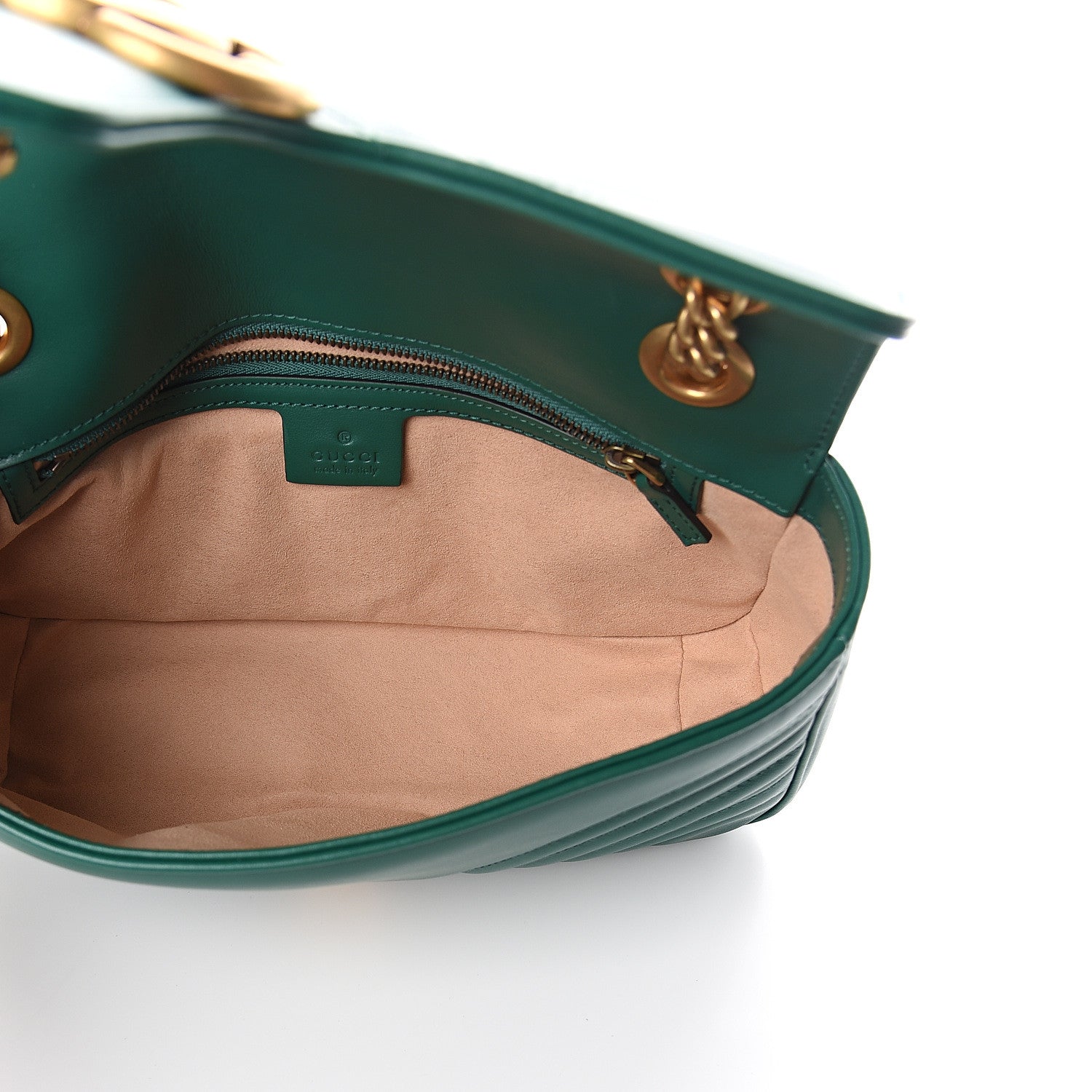 Gucci Calfskin Matelasse Small GG Marmont Shoulder Bag Emerald Green 4 of 8