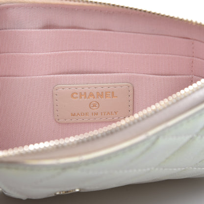 Chanel Iridescent Lambskin Quilted Classic Flat Wallet Pouch Ivory 6 of 10