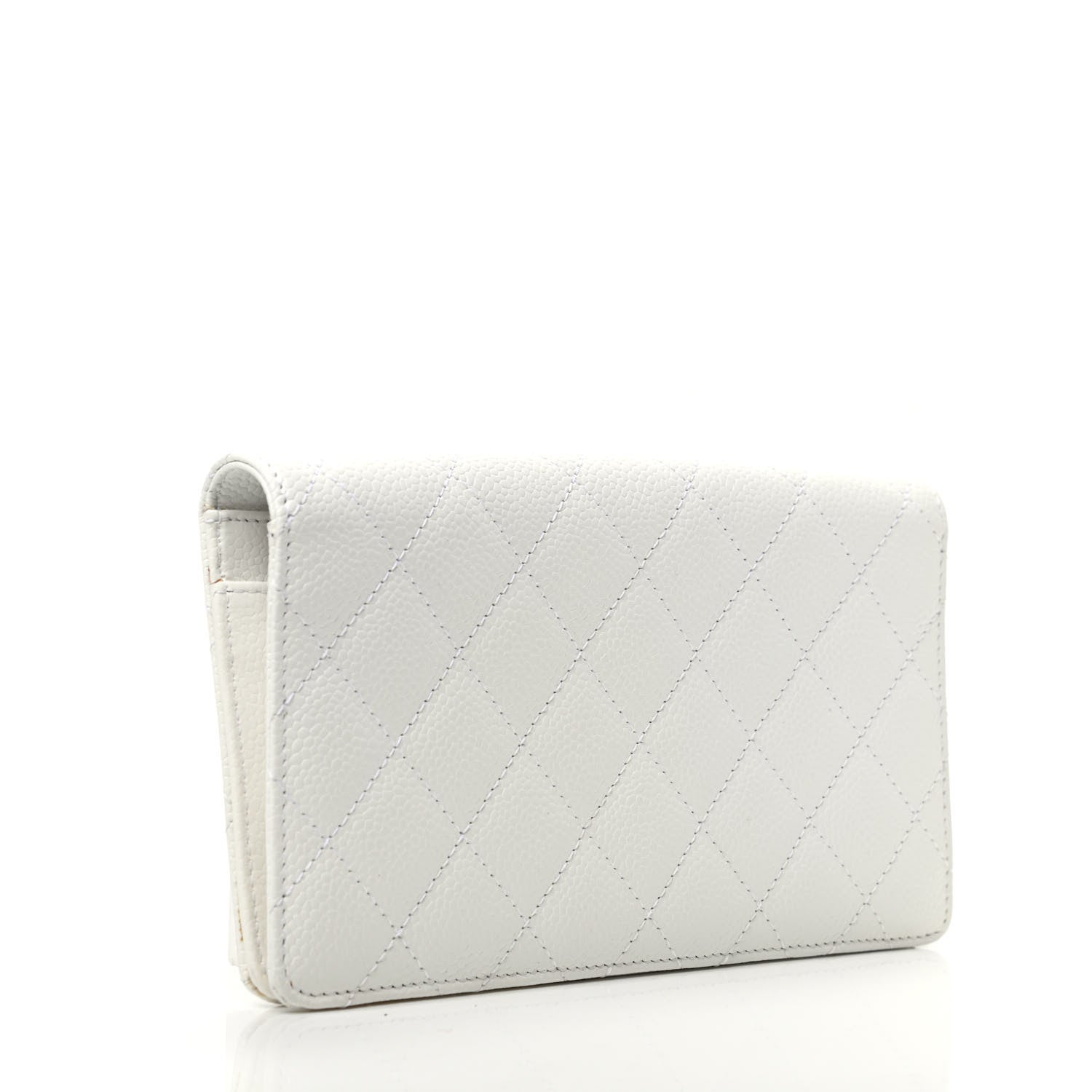 Chanel Caviar Quilted Yen Wallet White 3 of 7