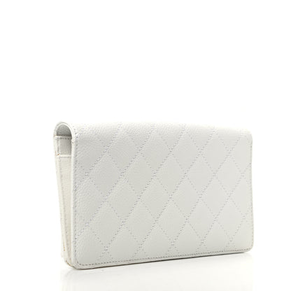 Chanel Caviar Quilted Yen Wallet White 3 of 7