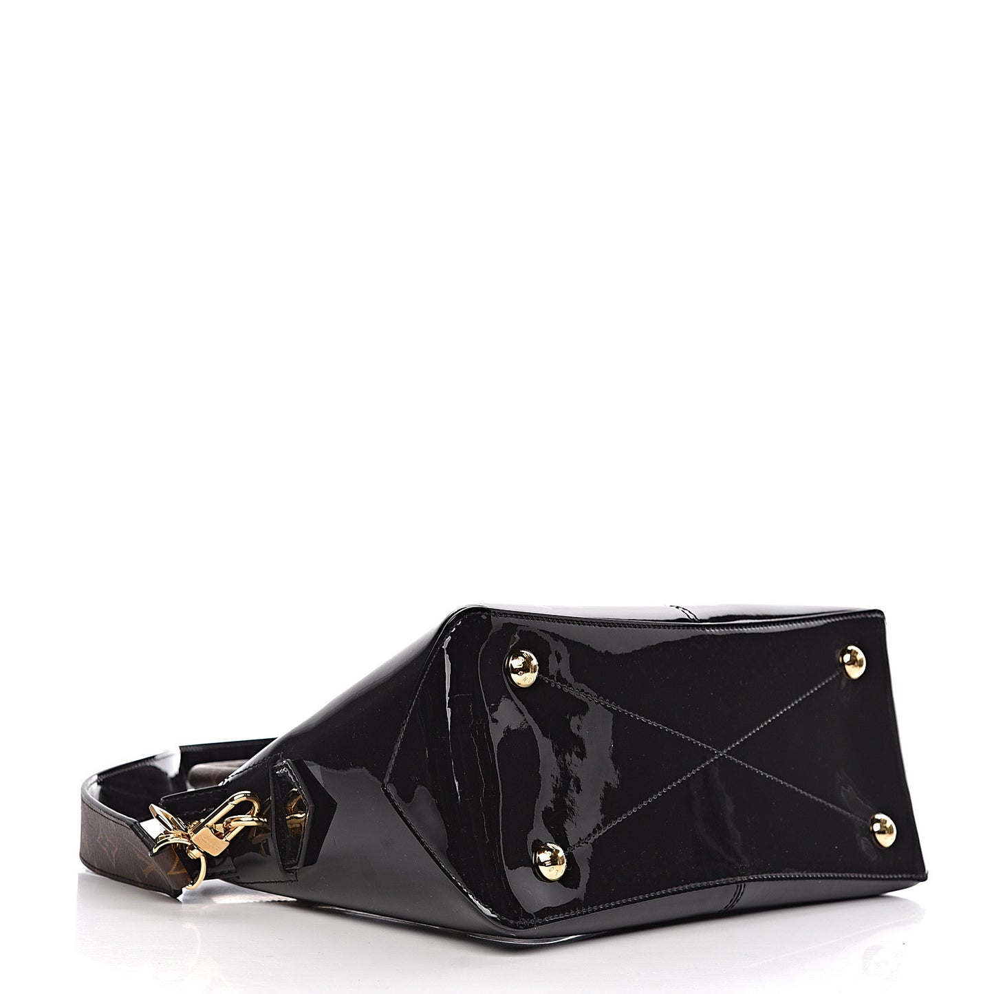 Patent Calfskin Miroir Tote Black