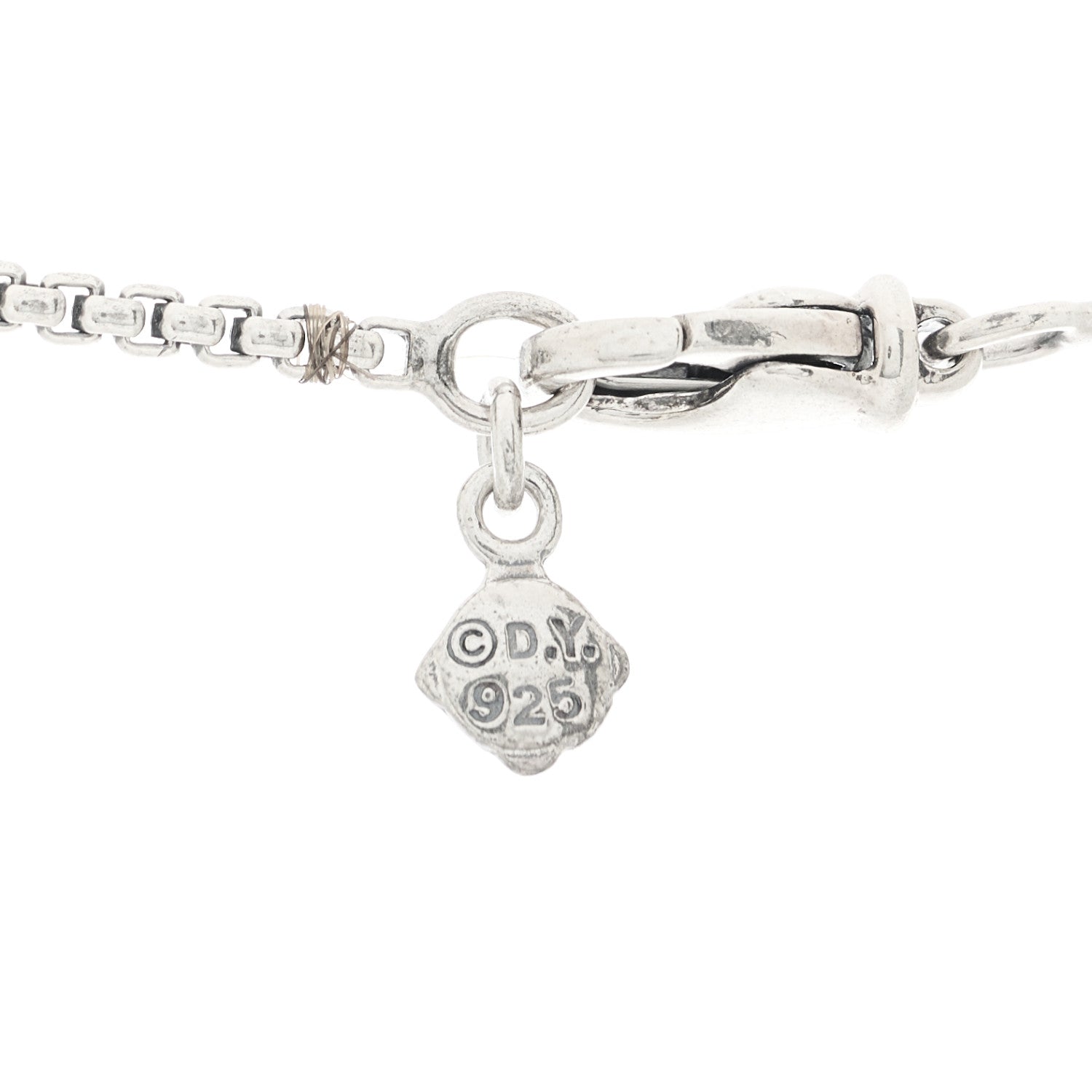 David Yurman Sterling Silver Diamond Black Orchid 7mm Petite Albion Pendant Necklace 5 of 6