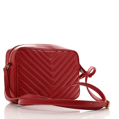 Saint Laurent Calfskin Matelasse Monogram Lou Camera Bag Rouge Eros 3 of 13