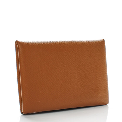 Hermes Epsom Calvi Card Case Gold 3 of 7
