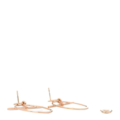 Hermes 18K Rose Gold PM Loop Earrings 3 of 5