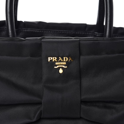 Prada Nylon Tessuto Fiocco Bow Tote Black 10 of 10