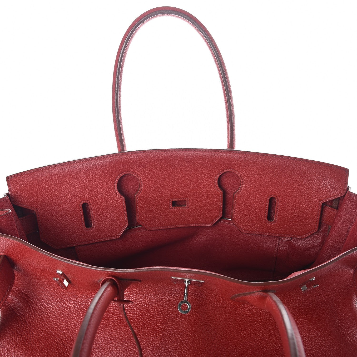 Hermes Taurillon Clemence JPG Shoulder Birkin II 42 Rouge Vif 7 of 34
