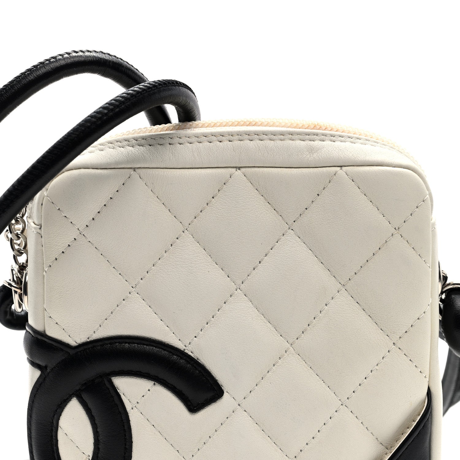 Chanel Calfskin Quilted Cambon Small Messenger White Black 8 of 10