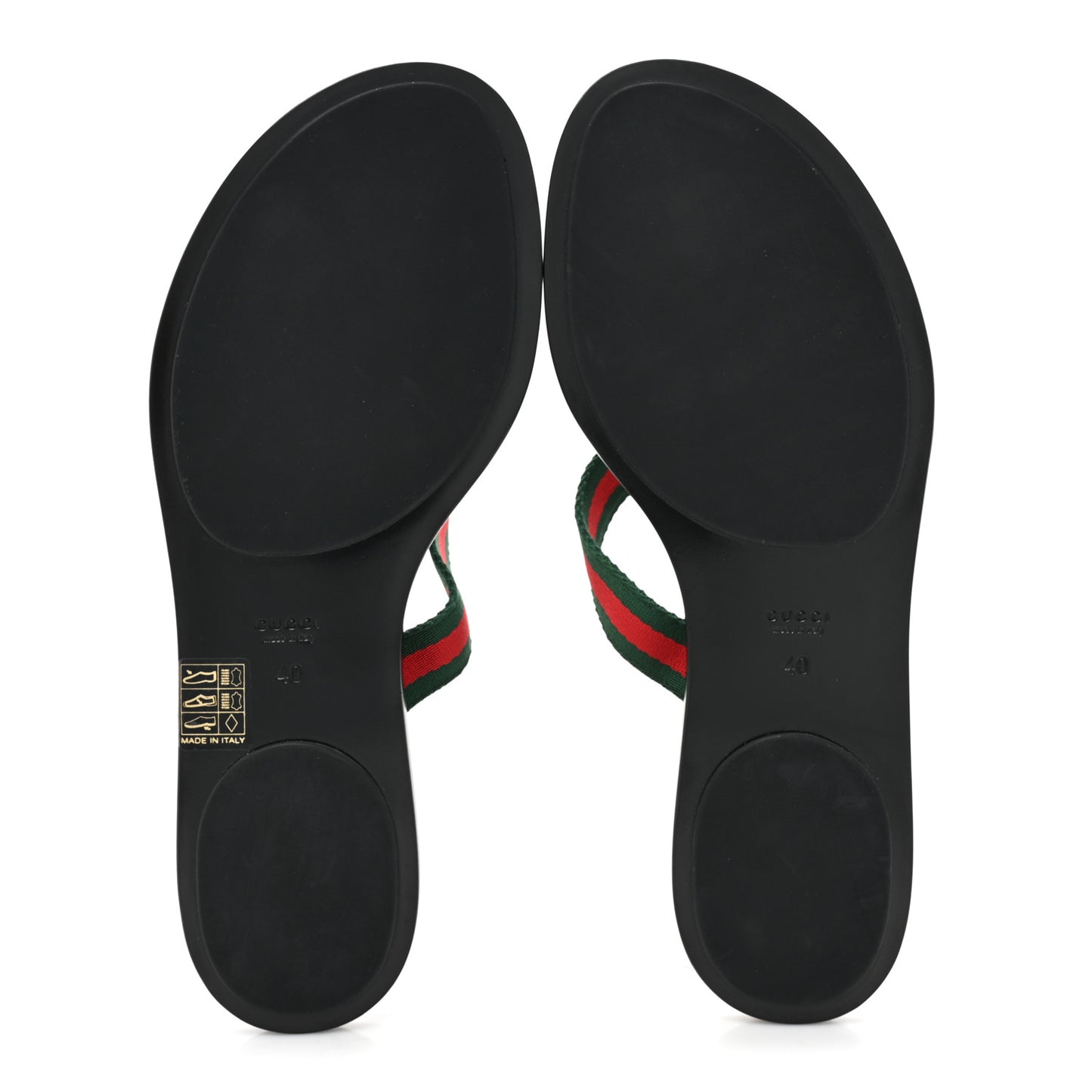 Nylon Guccissima Web Womens Thong Sandals 40 Green Red Black