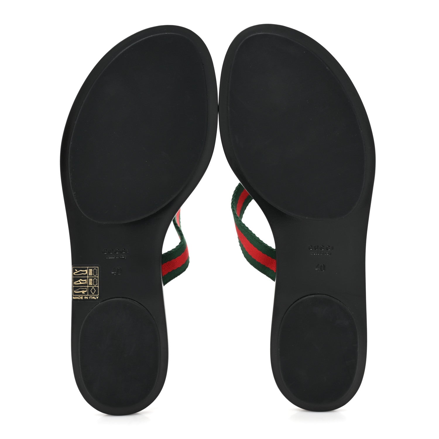 Gucci Nylon Guccissima Web Womens Thong Sandals 40 Green Red Black 5 of 7
