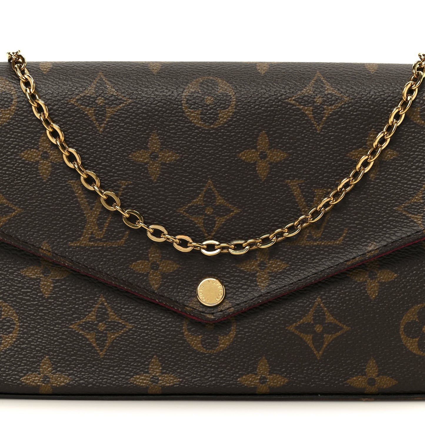 Monogram Pochette Felicie Chain Wallet Fuchsia