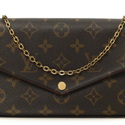Louis Vuitton Monogram Pochette Felicie Chain Wallet Fuchsia 13 of 15
