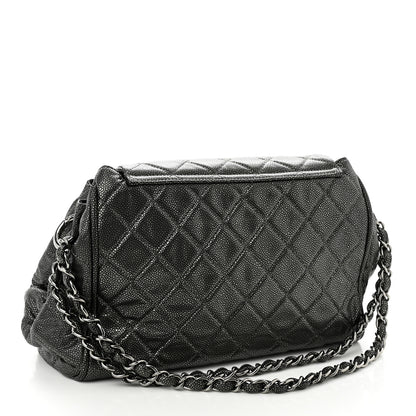Chanel Metallic Caviar Quilted Timeless Accordion Flap Dark Silver 3 of 12