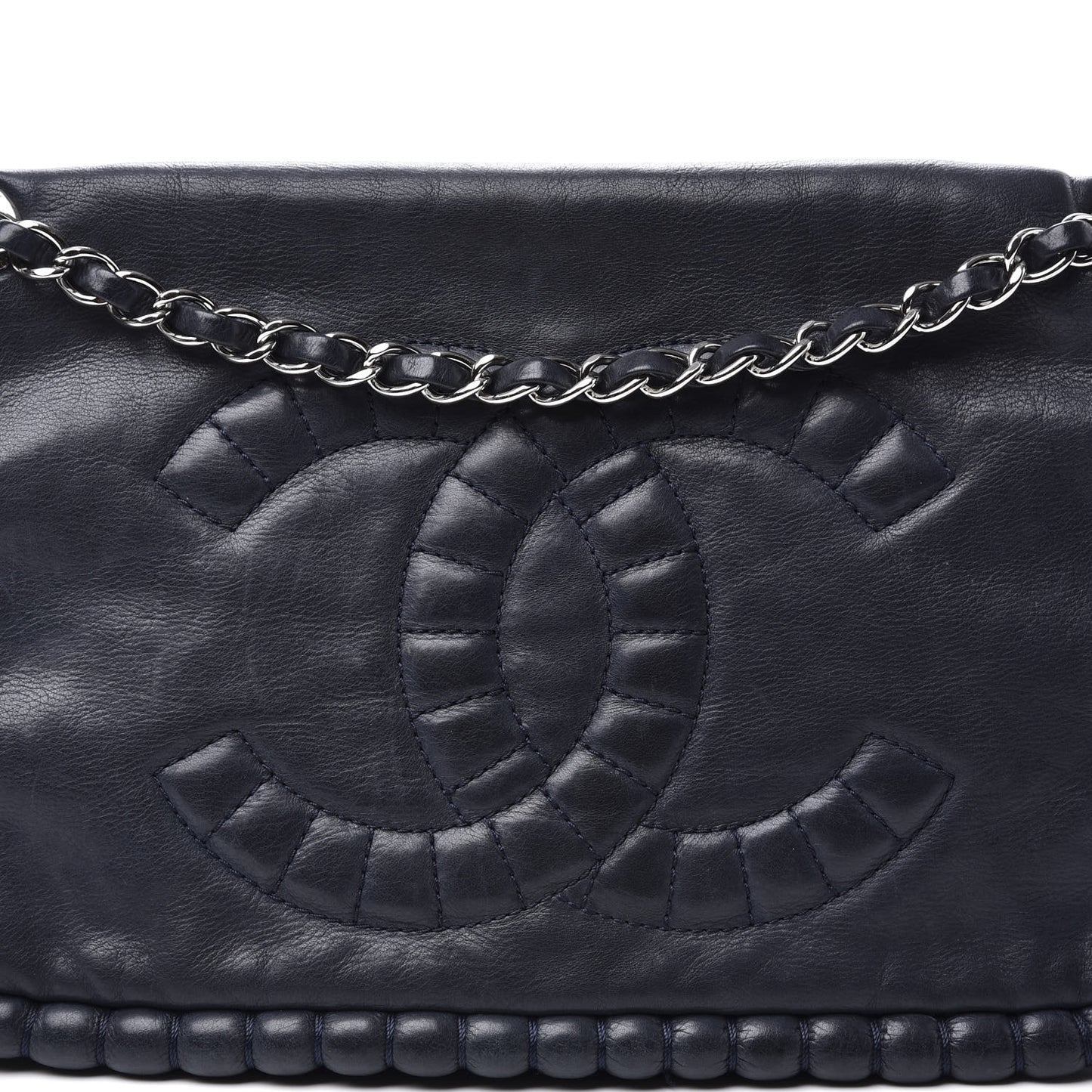 Calfskin Medium On the Bund Flap Navy