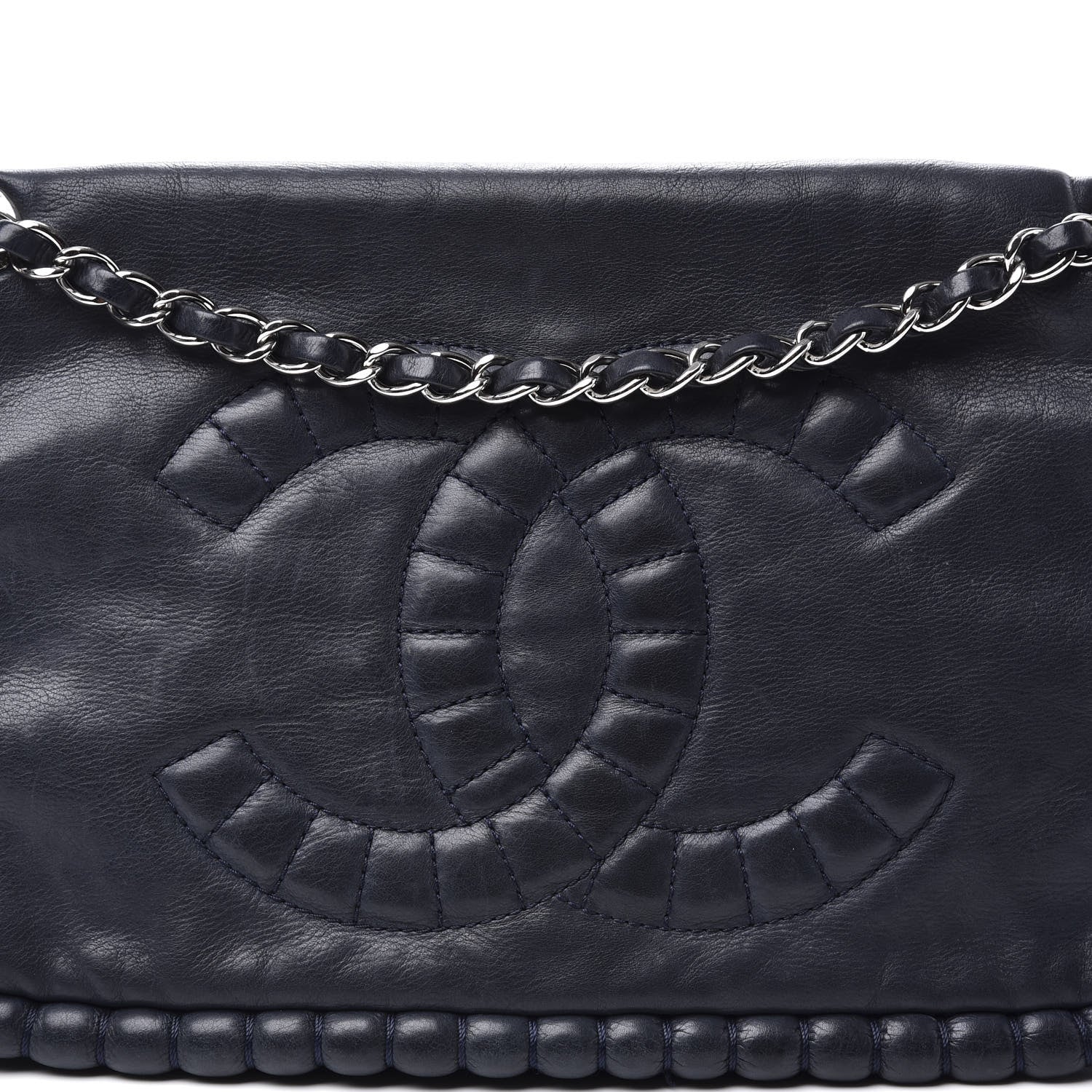 Chanel Calfskin Medium On the Bund Flap Navy 15 of 15