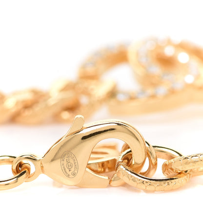 Chanel Crystal CC Chain Link Bracelet Gold 5 of 6