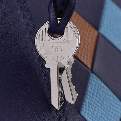 Hermes Swift Epsom Tressage Birkin 30 Bleu Encre Bleu Du Nord Gold 30 of 34