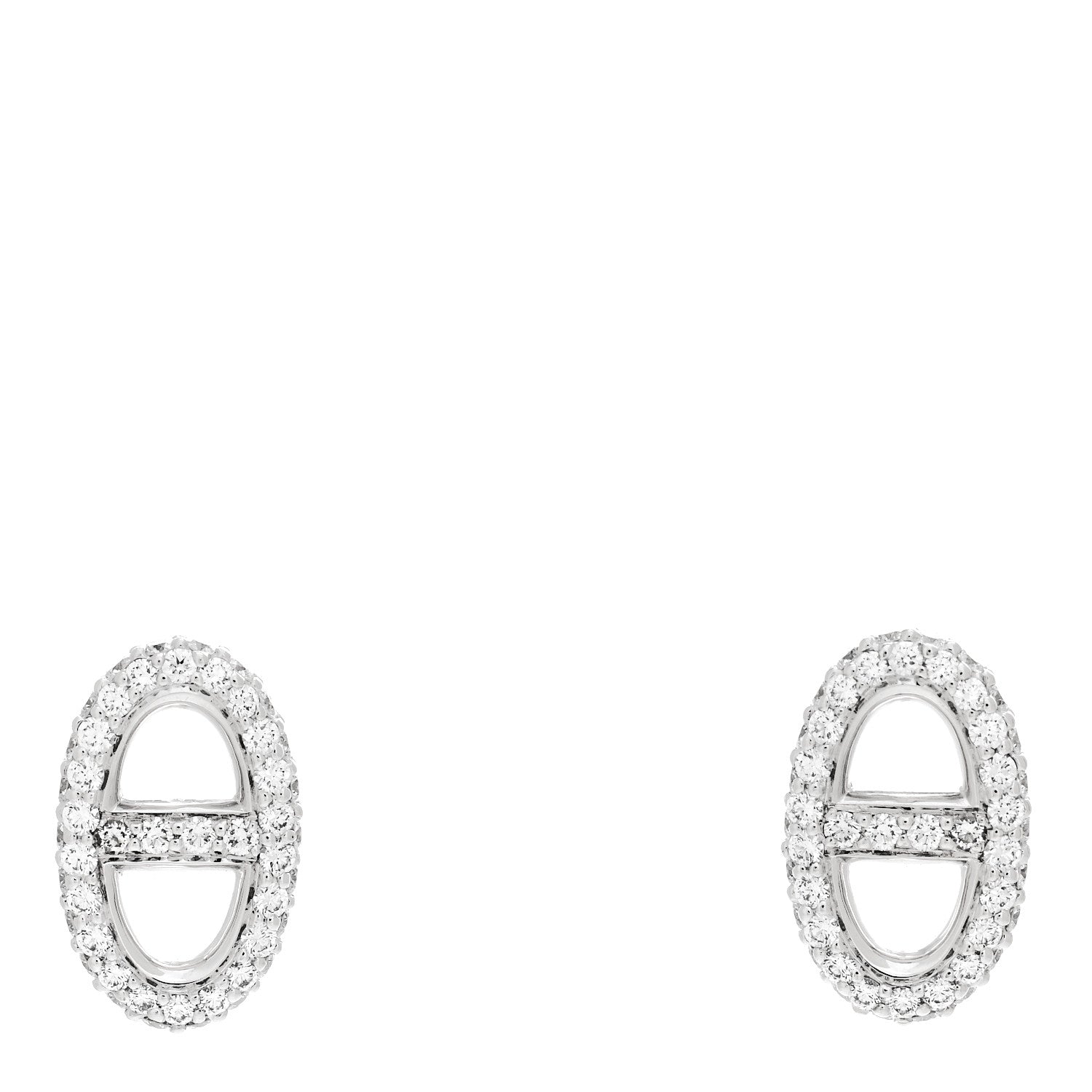 Hermes 18K White Gold Diamond New Farandole Earrings 1 of 5