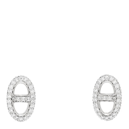 Hermes 18K White Gold Diamond New Farandole Earrings 1 of 5