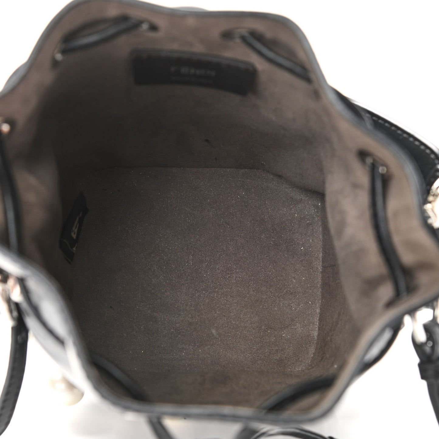 Vitello Liberty Pearl F is Fendi Mini Mon Tresor Bucket Bag Black
