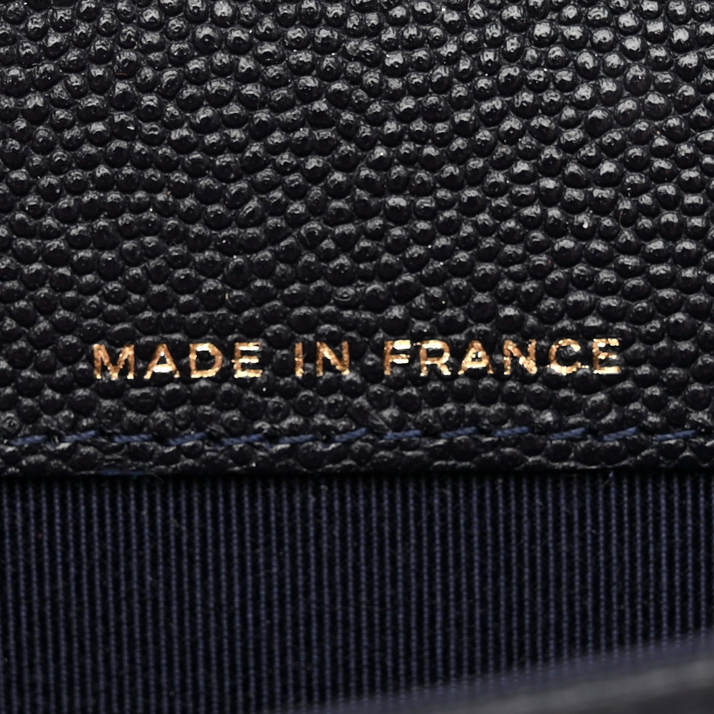 Caviar Quilted Flap Card Holder Wallet Navy Blue
