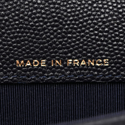 Chanel Caviar Quilted Flap Card Holder Wallet Navy Blue 7 of 10